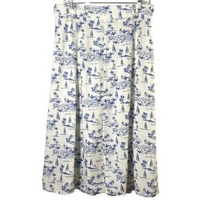 Classic Concepts Vintage Coastal Skirt Size Petite XL Multicolor Linen Blend